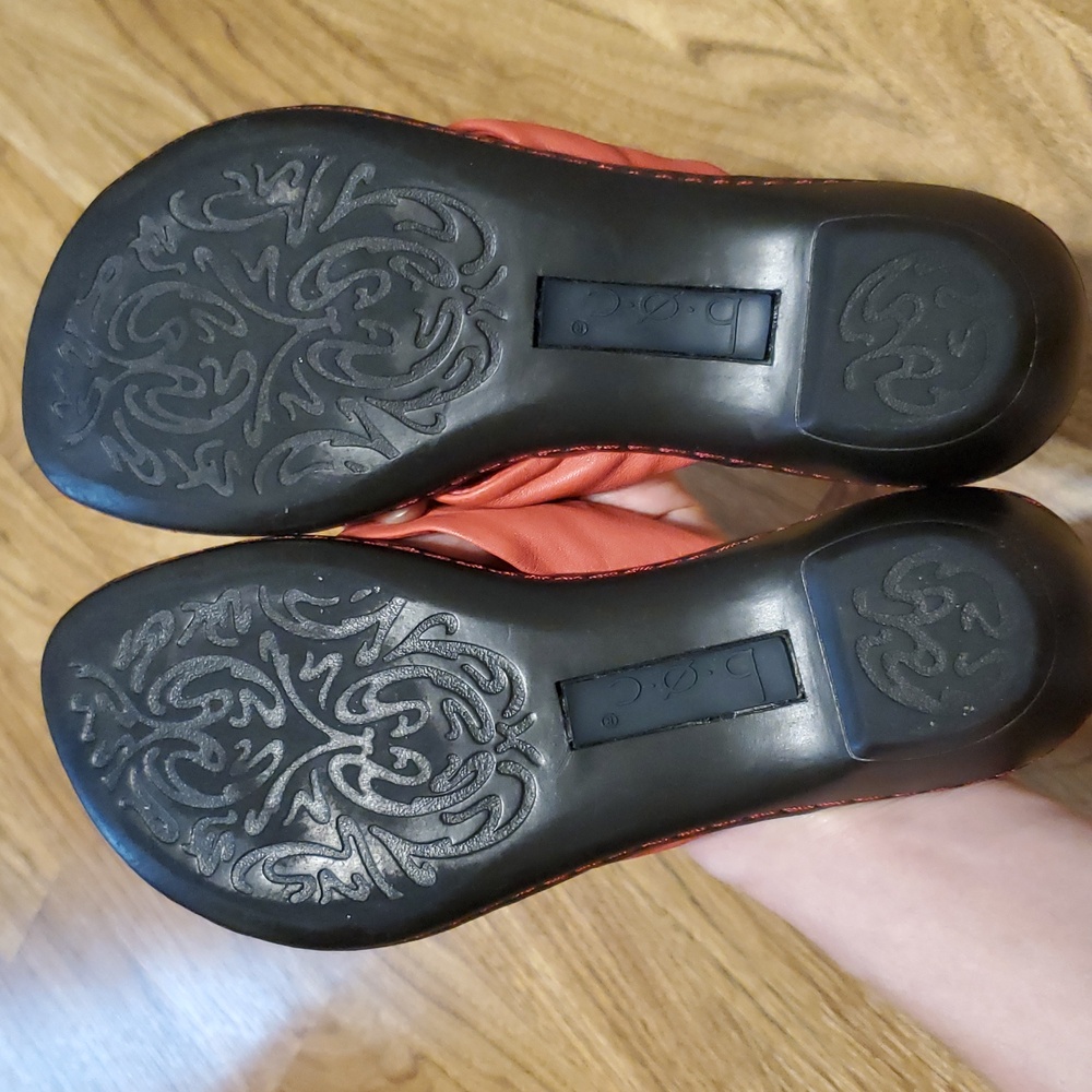 b.o.c. Born Concept Women's Coral And Silver Thong Sandals Flip Flops Size 7 - Picture 8 of 14